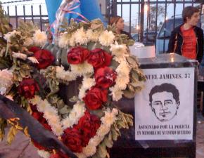 Residents are gathering daily for a vigil at the site where Manuel Jamines was shot and killed by the LAPD