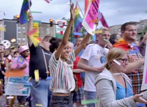 Chicagoans march and rally to mark the end of DOMA and to continue the fight for marriage equality in Illinois