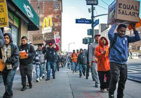 B&amp;H Photo Video workers picket outside a store